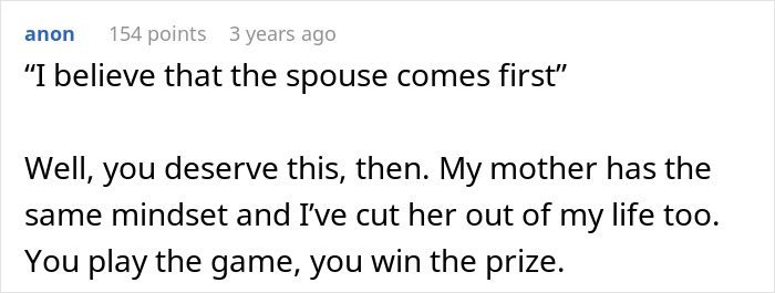 Screenshot of a Reddit comment discussing parents and years of neglect leading to a son blowing up at them.