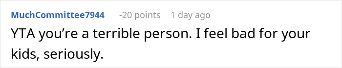 Reddit comment criticizing a woman for not warning her ex about his passport being revoked, leaving him stranded at airport.