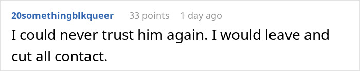 Text comment expressing loss of trust and decision to leave after discovering boyfriend’s stalking behavior before meeting. Text comment expressing loss of trust and decision to leave after discovering boyfriend’s stalking behavior before meeting.