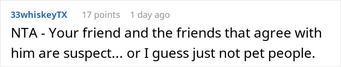 Reddit comment discussing suspicion about a friend who claims a cat name for a newborn in an online thread. Reddit comment discussing suspicion about a friend who claims a cat name for a newborn in an online thread.