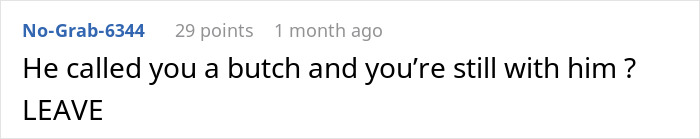 Comment about relationship conflict, advising a woman at crossroads after partner of 10 years wants to buy a house only for him.