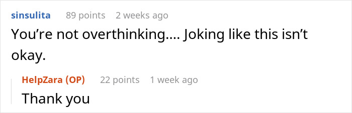 Screenshot of an online conversation where a user discusses groom-to-be making cold feet jokes, raising concerns.