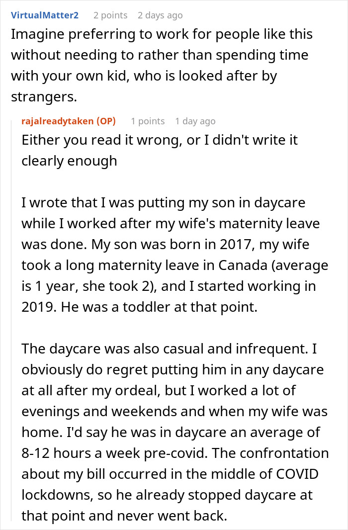 Screenshot of online forum discussion about accusations of fudging work hours by a non-profit employee.