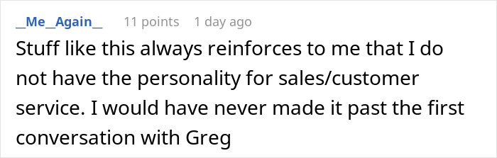 Screenshot of a comment discussing difficulty with customer service in a conversation with a hotelier named Greg. Screenshot of a comment discussing difficulty with customer service in a conversation with a hotelier named Greg.