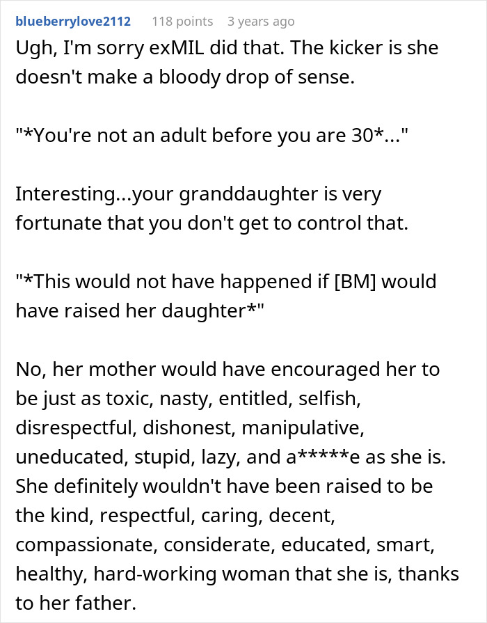 Online comment accusing daughter&rsquo;s ex-husband of forcing child to get a tattoo, sparking CPS involvement dispute.