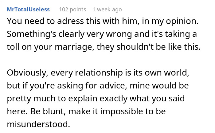 Reddit user discusses how a man’s slow change in behavior impacts his marriage, causing concern and boredom. Reddit user discusses how a man’s slow change in behavior impacts his marriage, causing concern and boredom.