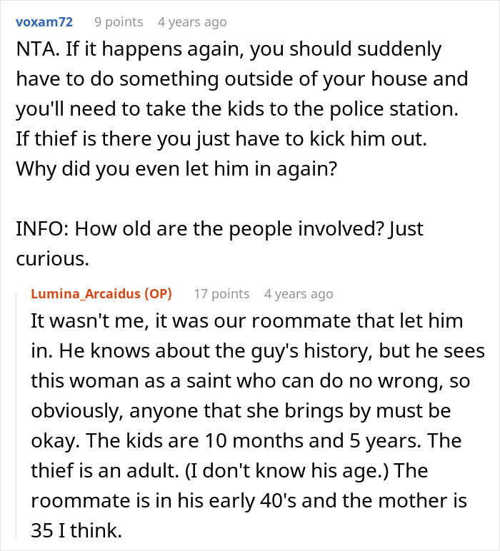 Reddit discussion about a woman confronting roommate who left her with girlfriend&rsquo;s kids to babysit.