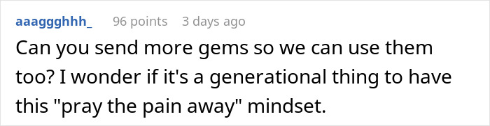 Comment on a forum discussing a Christian woman who doesn't believe in therapy and her niece using therapy as help.