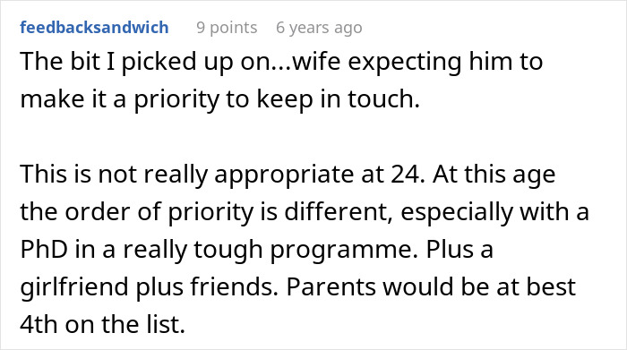Comment discussing parents wondering if they messed up their son after years of neglect and his reaction to it.