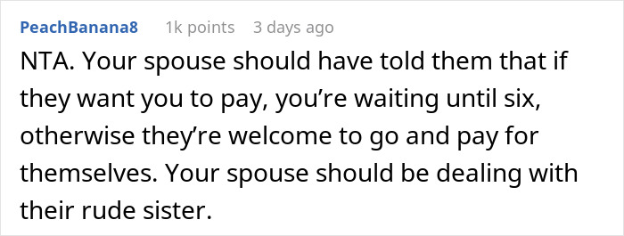 Screenshot of a user comment discussing saving money with a coupon and being called cheap by sister-in-law. Screenshot of a user comment discussing saving money with a coupon and being called cheap by sister-in-law.