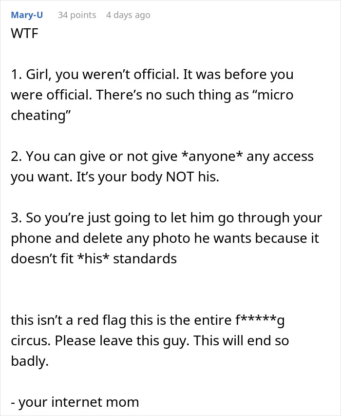 Text post discussing boundaries and arguing against the idea of micro-cheating in relationships.