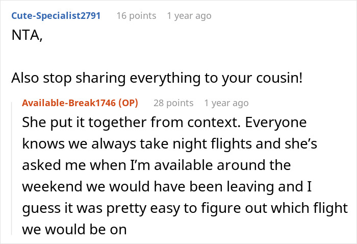 Reddit comments discussing rebooking a flight to avoid babysitting a niece, highlighting user reactions and perspectives. Reddit comments discussing rebooking a flight to avoid babysitting a niece, highlighting user reactions and perspectives.