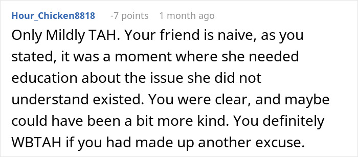 Reddit comment discussing a woman blunt about why she can’t travel with friend and accusations of embarrassment. Reddit comment discussing a woman blunt about why she can’t travel with friend and accusations of embarrassment.