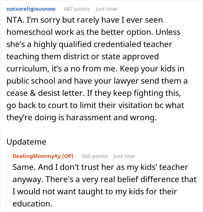 "This Was Not My Problem": Ex-Husband And His Wife Push For Homeschooling, Woman Stands Firm "This Was Not My Problem": Ex-Husband And His Wife Push For Homeschooling, Woman Stands Firm