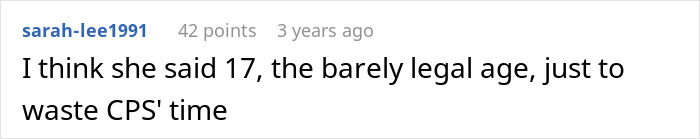 Screenshot of a social media comment discussing a woman calling CPS on her daughter&rsquo;s ex-husband over a child&rsquo;s tattoo.