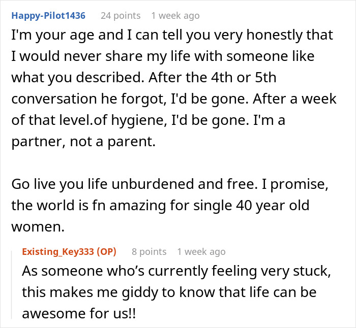 Reddit comment discussing feelings of being grossed out by husband and struggles in marriage hygiene issues. Reddit comment discussing feelings of being grossed out by husband and struggles in marriage hygiene issues.