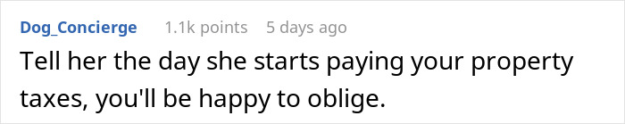 Screenshot of a forum comment discussing neighborhood drama over a barking dog blamed on the garden next door. Screenshot of a forum comment discussing neighborhood drama over a barking dog blamed on the garden next door.