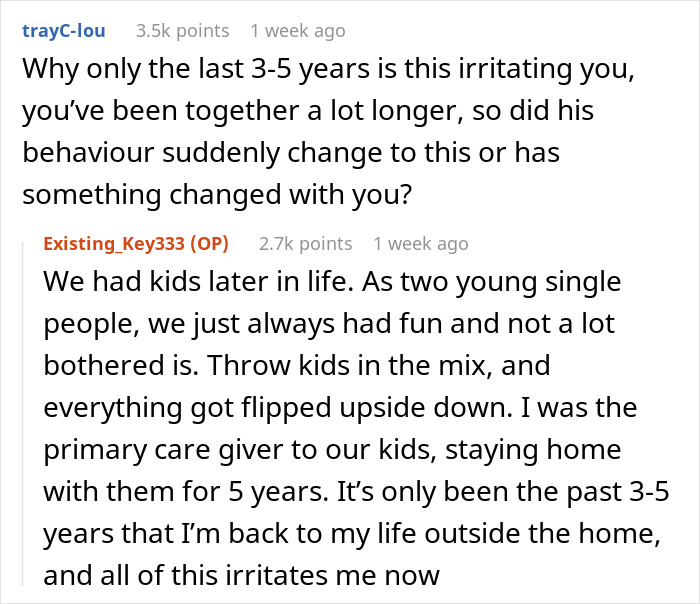 Screenshot of an online forum discussion where a wife expresses feeling grossed out by her husband and struggles to come back. Screenshot of an online forum discussion where a wife expresses feeling grossed out by her husband and struggles to come back.