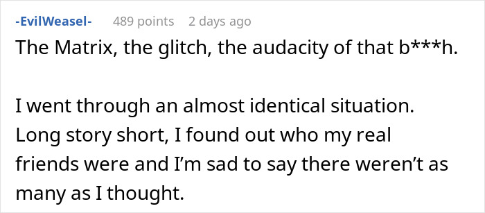 Comment by EvilWeasel discussing a personal story about friendship and betrayal related to inheritance disputes. Comment by EvilWeasel discussing a personal story about friendship and betrayal related to inheritance disputes.