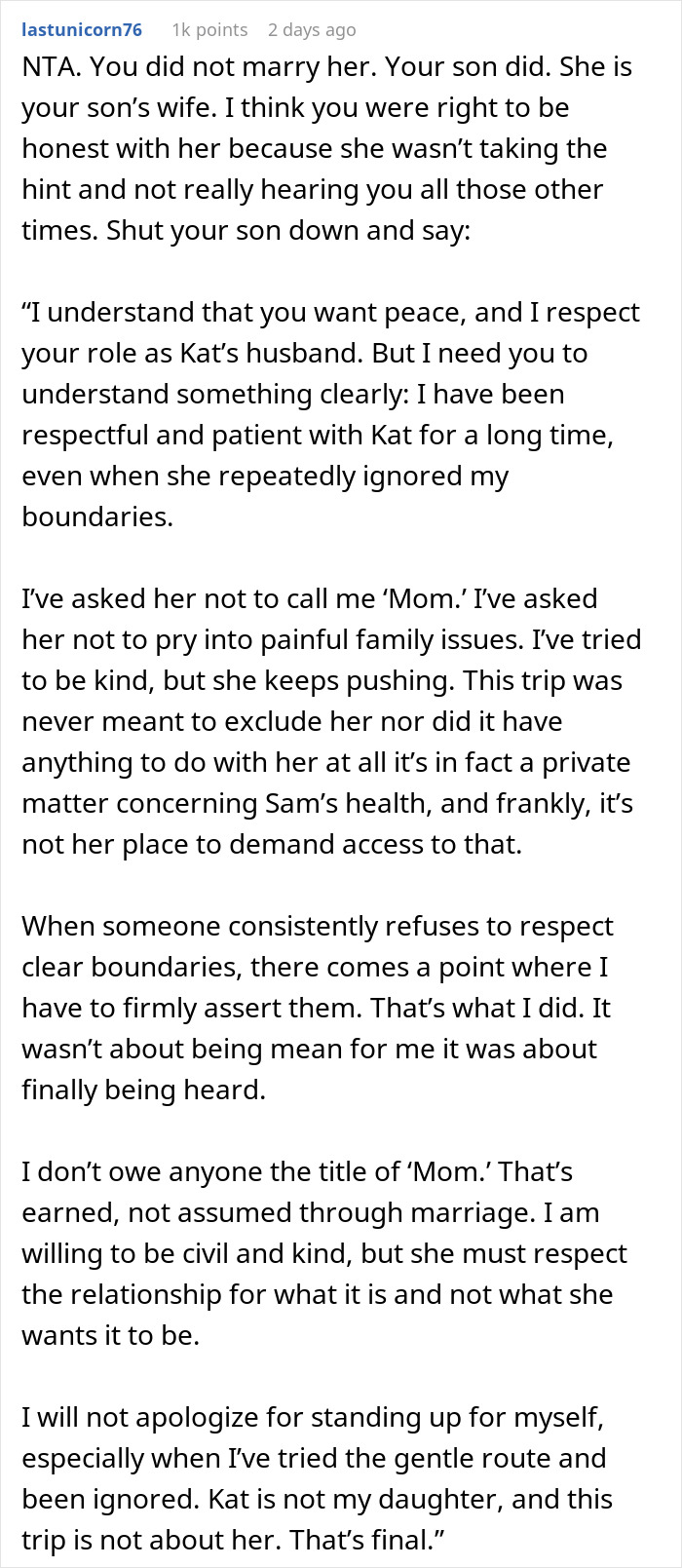 DIL seeks relationship with MIL but faces rejection; family sticks together despite conflicts and boundary issues.