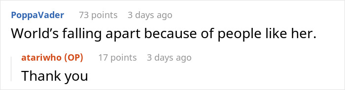 Screenshot of an online comment where a user criticizes a lady&rsquo;s effort to jump the line for fast food.