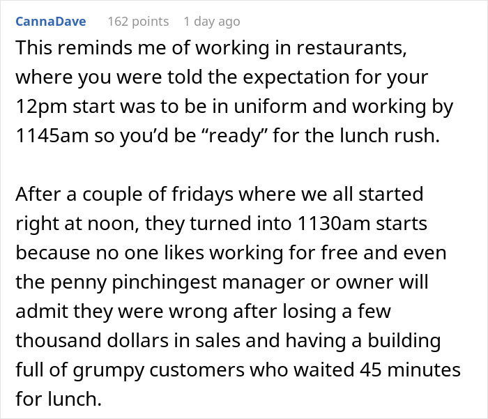 Text post discussing how penny-pinching management leads to workers stopping extra effort, causing sales and customer service issues. Text post discussing how penny-pinching management leads to workers stopping extra effort, causing sales and customer service issues.