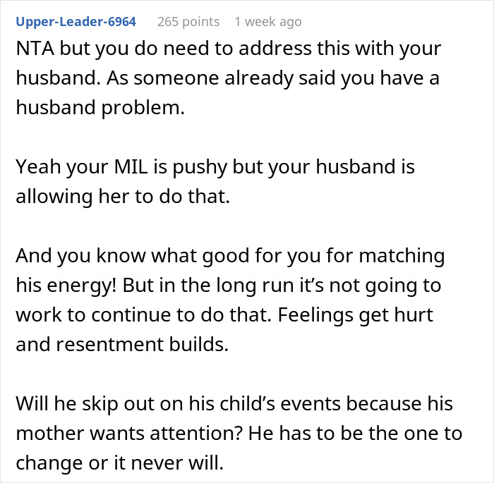 Reddit comment discussing husband skipping wife&rsquo;s first Mother&rsquo;s Day, highlighting hurt feelings and family resentment.