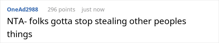Comment on a forum discussing a coworker tea thief at work, emphasizing stopping theft of others' belongings. Comment on a forum discussing a coworker tea thief at work, emphasizing stopping theft of others' belongings.