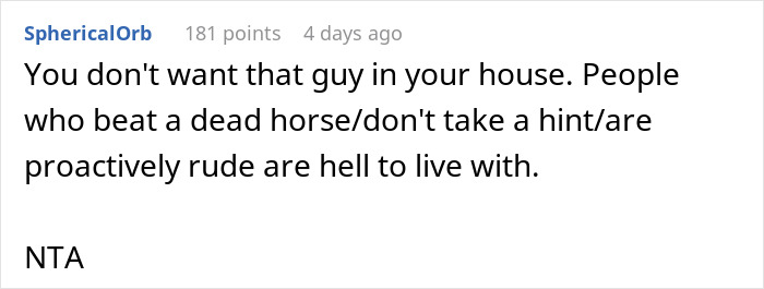 Comment on a forum discussing if someone is AITA for not letting a buddy crash after he roasted the place publicly. Comment on a forum discussing if someone is AITA for not letting a buddy crash after he roasted the place publicly.