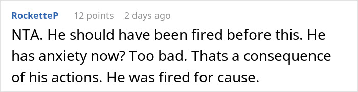 Screenshot of a Reddit comment discussing consequences of actions related to a man pulling a harmless prank on his girlfriend&rsquo;s sister.