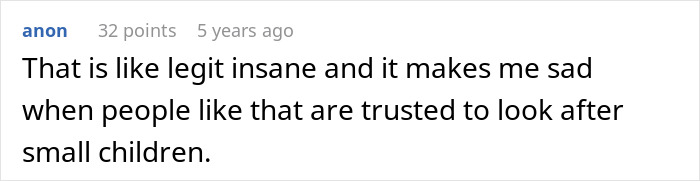 User reading a comment about a woman listed as emergency contact refusing to pick up a child online.