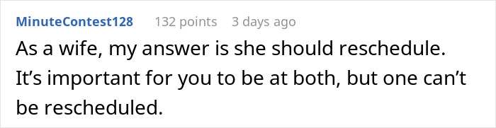 Image of a Reddit comment discussing a man prioritizing a funeral over seeing his newborn daughter first.