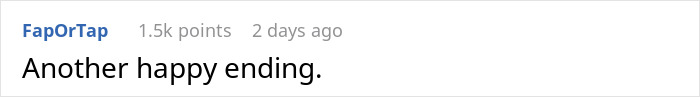 Screenshot of a Reddit comment reading Another happy ending, related to a case exposing landlord wrongdoing.