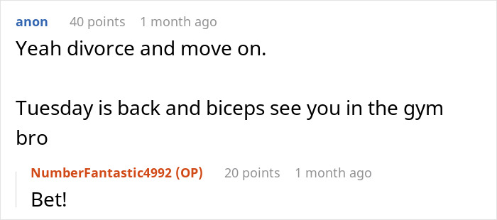 Screenshot of an online discussion about a wife cheating on her husband and offering a mind-control excuse.