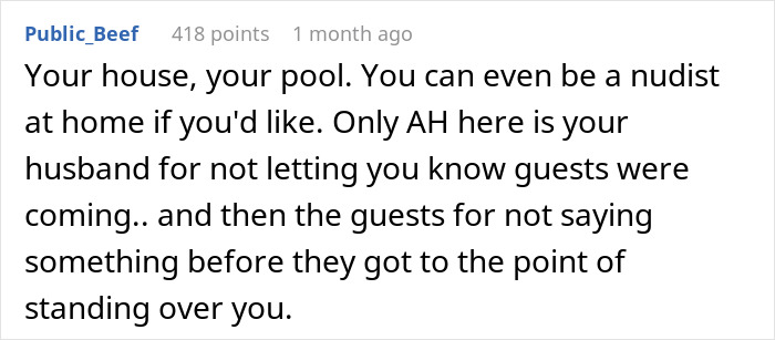 Woman confronting SIL sunbathing topless, accusing her of exposing herself to husband and son.