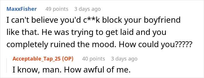 Screenshot of an online conversation about a woman confronting her cheating boyfriend and being called crazy psycho.