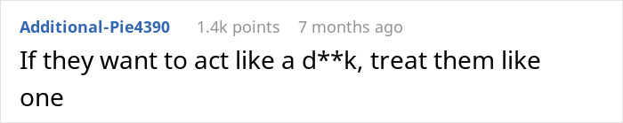 Screenshot of an online comment discussing how to respond when someone tells you to remove your stuff or else.