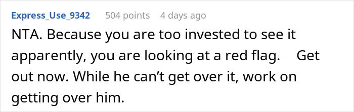 Screenshot of a Reddit comment discussing a guy accusing his girlfriend of micro-cheating over an old photo.