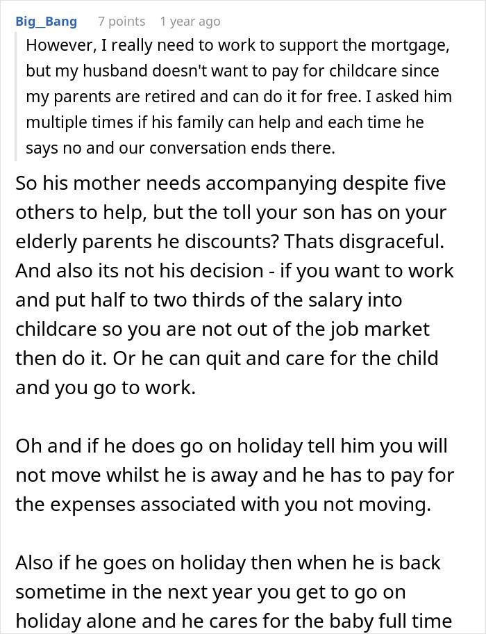 Comment discussing the challenges of a married couple moving houses, focusing on the husband leaving responsibilities to the wife.