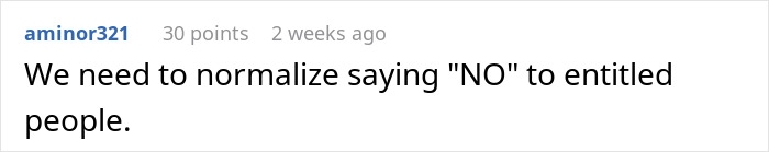 Comment on normalizing saying no to entitled people during conflicts over seats on long flights.