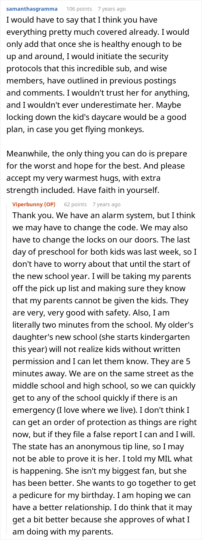 Screenshot of an online discussion where a woman seeks advice on dealing with her mom threatening to call CPS. Screenshot of an online discussion where a woman seeks advice on dealing with her mom threatening to call CPS.