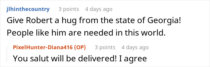 Two Reddit users discuss and praise a man for turning in his childhood friend who robbed a kind old man.