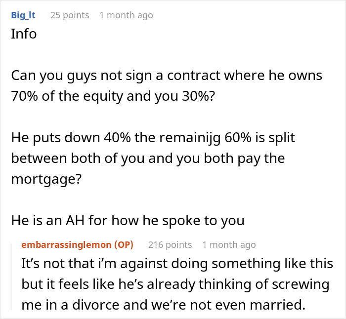 Woman at crossroads after partner of 10 years wants to buy a house only for him, discussing equity and mortgage splits