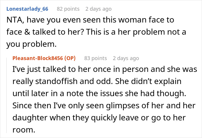 Screenshot of online discussion about tenant concerns after man inherits house, highlighting tenant's discomfort living there.