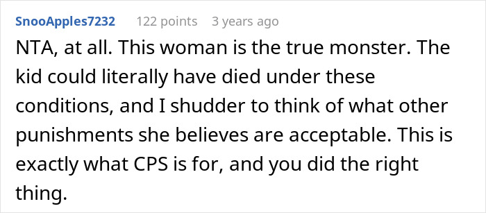 Screenshot of a Reddit comment discussing a mom throwing her kid out on a cold Christmas night and neighbors calling CPS. Screenshot of a Reddit comment discussing a mom throwing her kid out on a cold Christmas night and neighbors calling CPS.