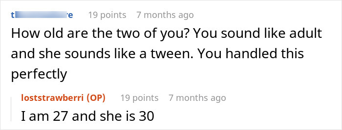 Screenshot of a conversation discussing a woman upset her friend&rsquo;s girlfriend won&rsquo;t let them sleep in the same bed.