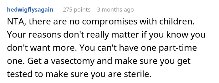 Screenshot of an online comment discussing a wife obsessed with having more kids and marriage choices. Screenshot of an online comment discussing a wife obsessed with having more kids and marriage choices.