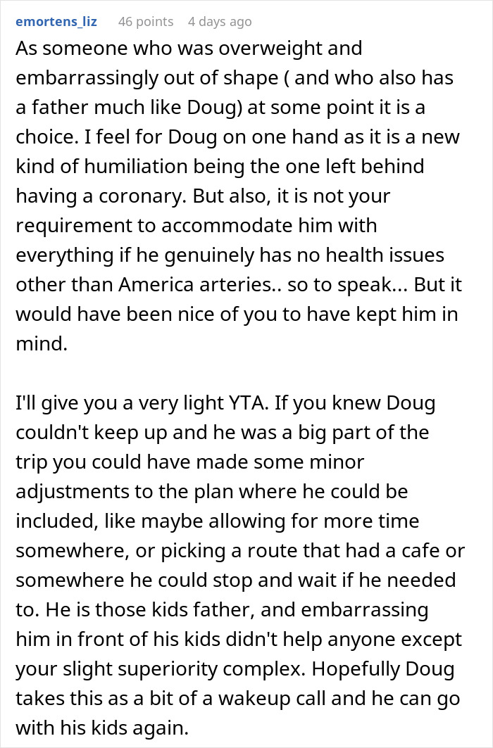 Comment discussing bil struggles during China trip, focusing on health, accommodation, and family dynamics.