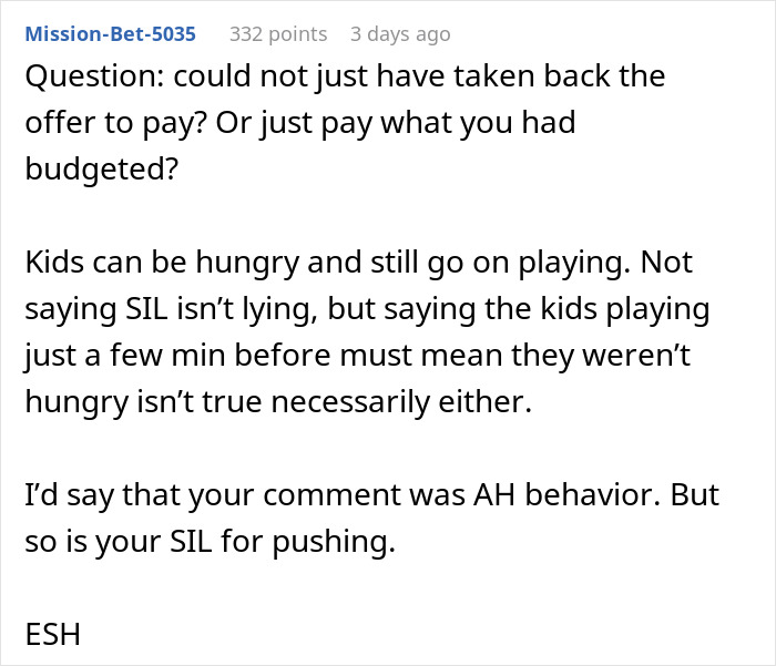 Text comment discussing a man saving money with a coupon and being seen as cheap by sister-in-law. Text comment discussing a man saving money with a coupon and being seen as cheap by sister-in-law.