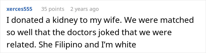 Man discovers he is a perfect kidney match for his wife due to close family relation revealed by doctors. Man discovers he is a perfect kidney match for his wife due to close family relation revealed by doctors.
